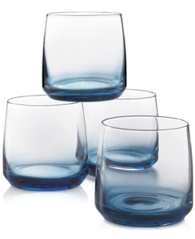 Hotel Collection Blue Ombre Set Of 4 Rocks Glasses, Created For Macy's In Ombre Blue