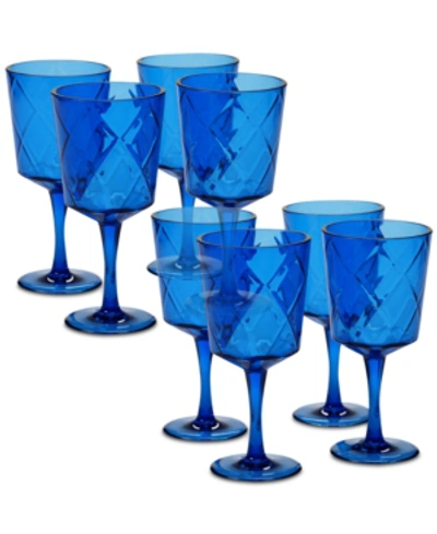 Certified International Cobalt Blue Diamond Acrylic 8-pc. All-purpose Goblet Set
