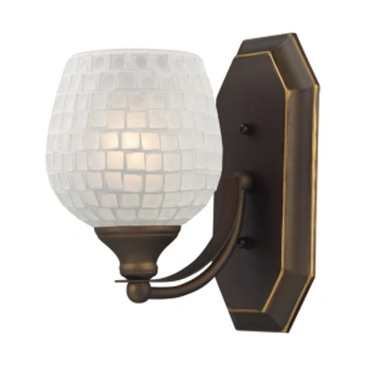 Elk Lighting Vanity 1 Light Aged Bronze With White Glass