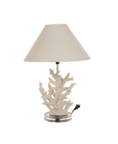 Glitzhome Polyresin Coral Table Lamp In White