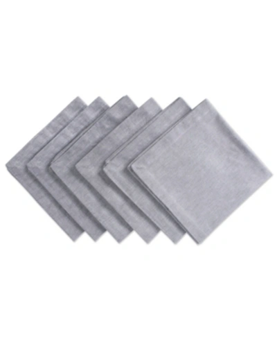 Design Imports Solid Chambray Napkin, Set Of 6 In Grey