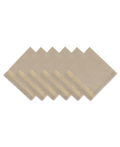 Design Imports Sparkle Stripe Napkin Set In Gold