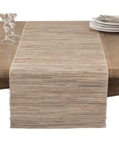Saro Lifestyle Shimmering Woven Nubby Texture Water Hyacinth Table Runner In Sand