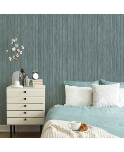 Tempaper Grasscloth Peel And Stick Wallpaper In Chambray