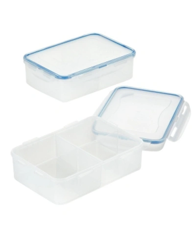 Lock N Lock Easy Essentials Divided 4-pc. Rectangular Food Storage Containers, 54-oz. In Clear
