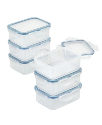 Lock N Lock Easy Essentials 12-pc. On The Go 12-oz. Meals Divided Rectangular Food Storage Container In Clear