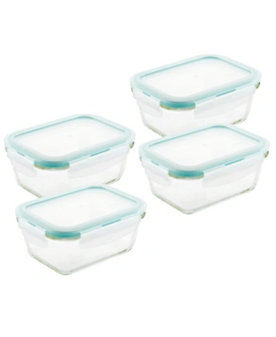 Lock N Lock Purely Better Glass 8-pc. Rectangular 14-oz. Food Storage Containers In Clear