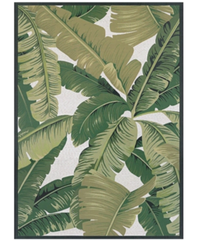 Couristan Dolce Palm Lily Hunter Green-ivory 2'3" X 7'10" Indoor/outdoor Runner Rug