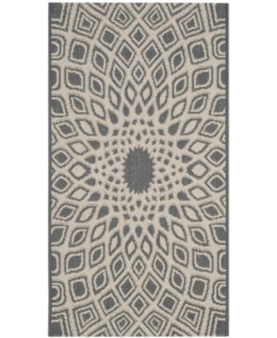 Safavieh Courtyard Cy6616 Anthracite And Beige 2'7" X 5' Sisal Weave Outdoor Area Rug In Black