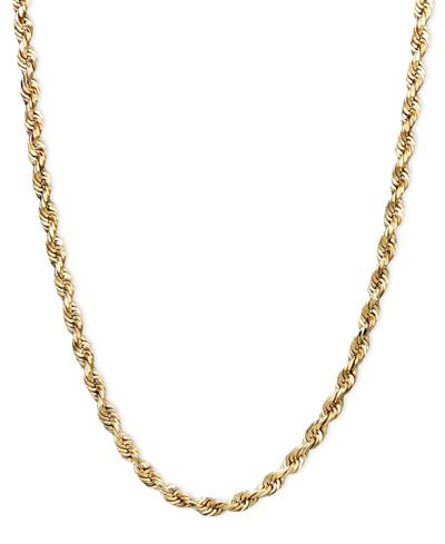 Macy's Rope Chain 24" Necklace (1-3/4mm) In 14k Yellow Gold
