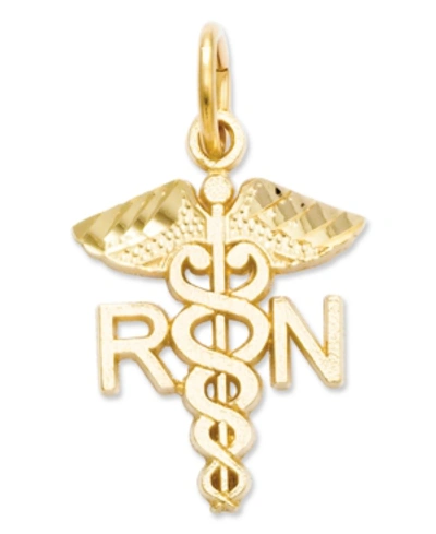 Macy's Registered Nurse Charm Pendant In 14k Yellow Gold