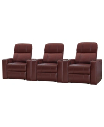 Abbyson Living Thomas Power Faux Leather Recliner, Set Of 3 In Red