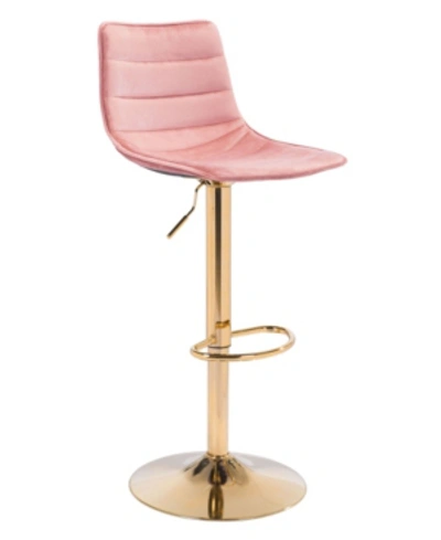 Zuo Prima Bar Chair In Pink