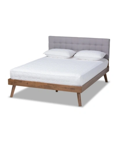 Baxton Studio Devan Mid-century Modern Full Size Platform Bed In Gray