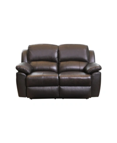 Abbyson Living Simone Leather Recliner Loveseat In Brown