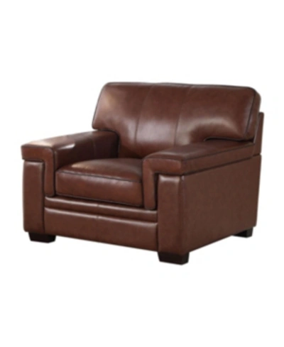 Abbyson Living Harper Leather Arm Chair In Brown