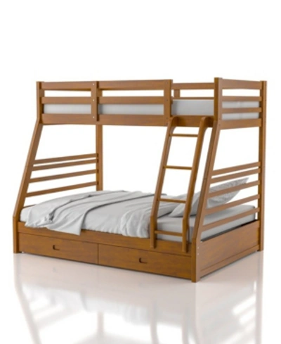 Furniture Of America Laudrie Twin Over Full Bunk Bed In Brown