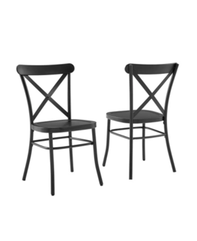 Crosley Camille 2 Piece Dining Chair In Black