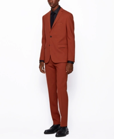 Hugo Boss Boss Men s Seval upton Extra slim fit Patterned Suit In Open Orange ModeSens