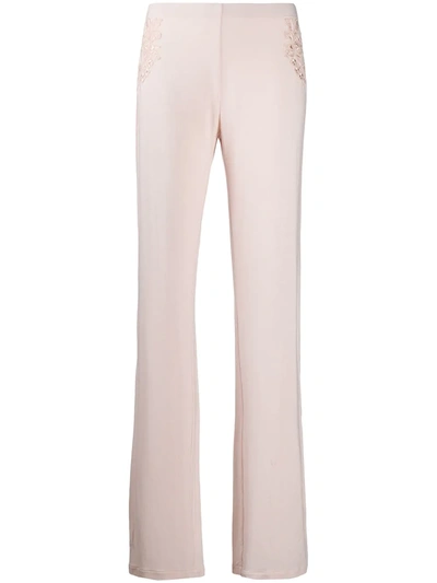 La Perla Floral-appliquéd Pyjama Bottoms In Rosa