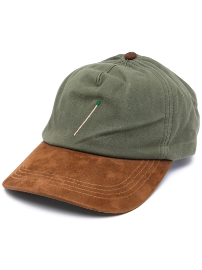 Nick Fouquet Two-tone Canvas Baseball Cap In Green