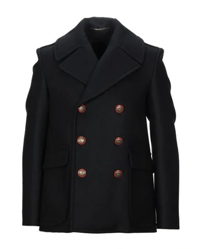 Givenchy Buttoned Peacoat In Black