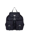 Prada Women's Large Vela Nylon Backpack In Blue