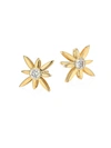 Roberto Coin Princess Cinderella 18k Yellow Gold & Diamond Floral Stud Earrings