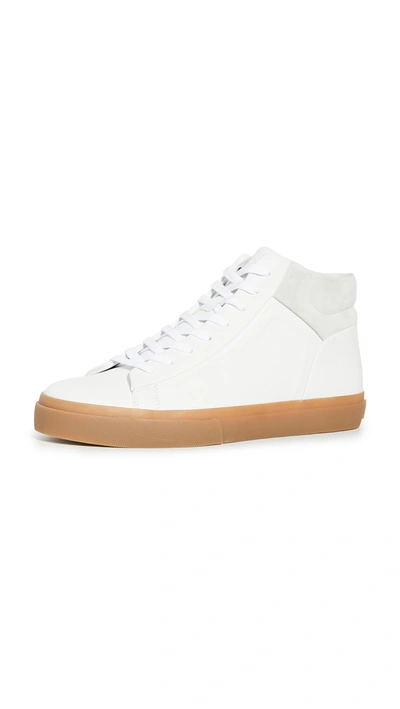 Vince Men's Fynn Glove Leather Suede Mid-top Sneakers In White