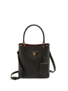Prada Women's Small Double Leather Bucket Bag In Black