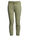 Current Elliott Women's The Weslan Lace-up Detail Crop Pants In Army Green