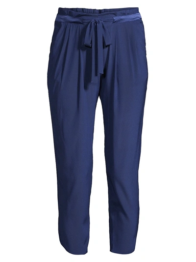 Ramy Brook Allyn Silk-blend Pants In Navy
