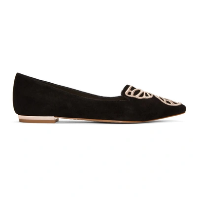 Sophia Webster Black Suede Bibi Butterfly Flats