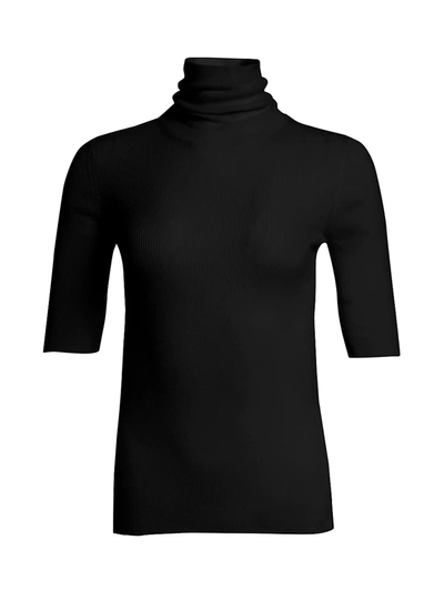 Theory Wool Turtleneck Sweater In Black