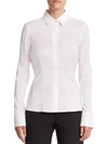 Hugo Boss Slim-fit Blouse In Stretch Cotton-blend Poplin In White