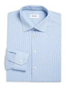 Eton Contemporary Fit Fine Gingham Check Dress Shirt In Blue