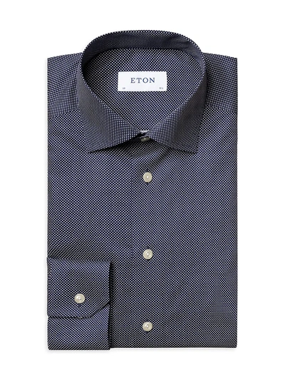 Eton Slim-fit Signature Polka Dot Dress Shirt In Blue