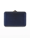 Judith Leiber Slim Slide Crystal Evening Clutch Bag In Dark Indigo