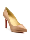 Christian Louboutin Pigalle 100 Patent Leather Platform Pumps In Nude