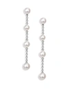 Mikimoto Women's Akoya Pearl & Chain Drop Earrings In White Gold