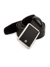 Montblanc Leather Buckle Belt In Black