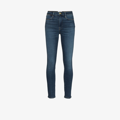 Frame Le High Skinny-leg High-rise Stretch-denim Jeans In Blau