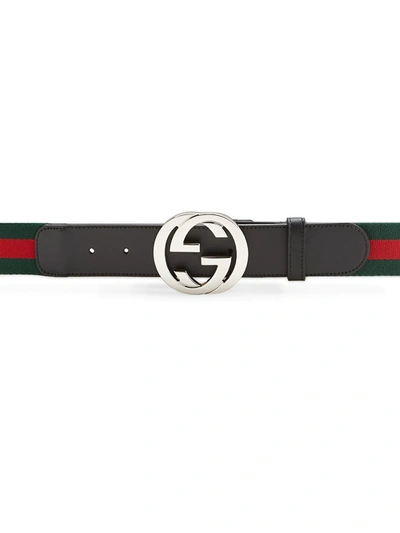 Gucci Men's Interlocking Gg Belt In Black