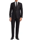 Giorgio Armani Soft Basic Wool-blend Two-button Slim-fit Suit In Black