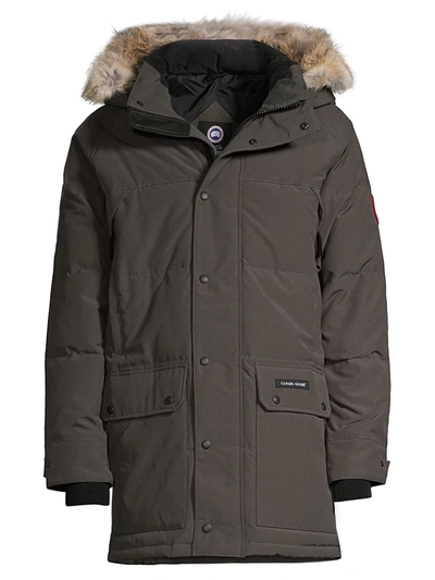 Canada Goose Emory Coyote Fur Hooded Parka In Graphite