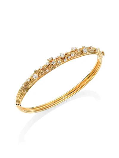 Hueb 18k Rose Gold Bahia Diamond Scatter Bangle Bracelet