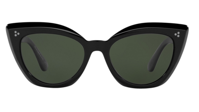 Oliver Peoples Laiya Ov5452su 10059a Cat Eye Polarized Sunglasses In Green