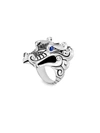 John Hardy Women's Legends Naga Black & Blue Sapphire Dragon Ring In Silver