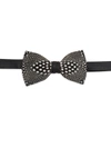 Brackish Men's Satin Guinea Fowl Feather Bow Tie In Black