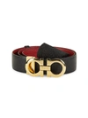Ferragamo Double Gancini Reversible Leather Belt In Lipstick